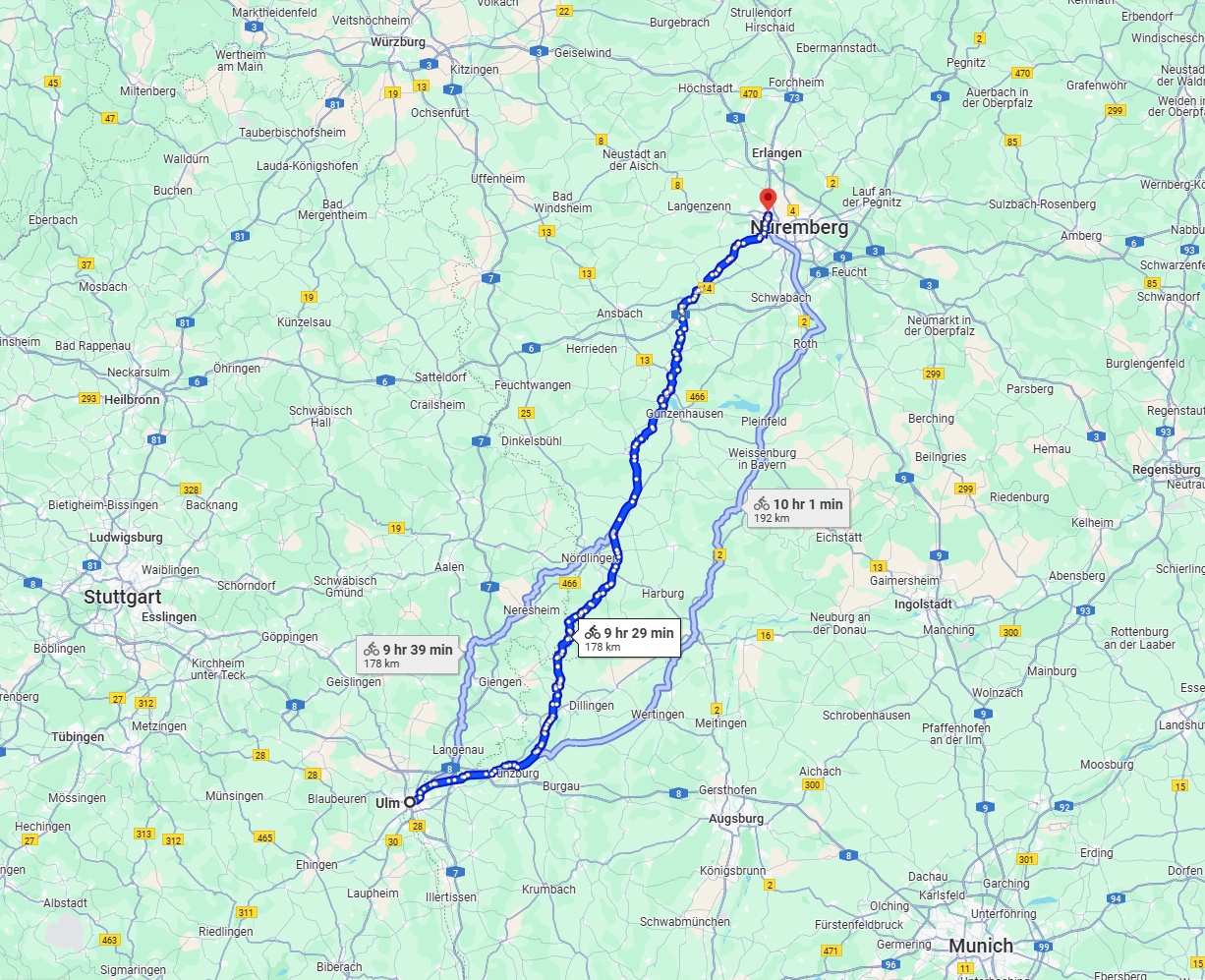 Anreise von Ulm Zu Fürth Über 