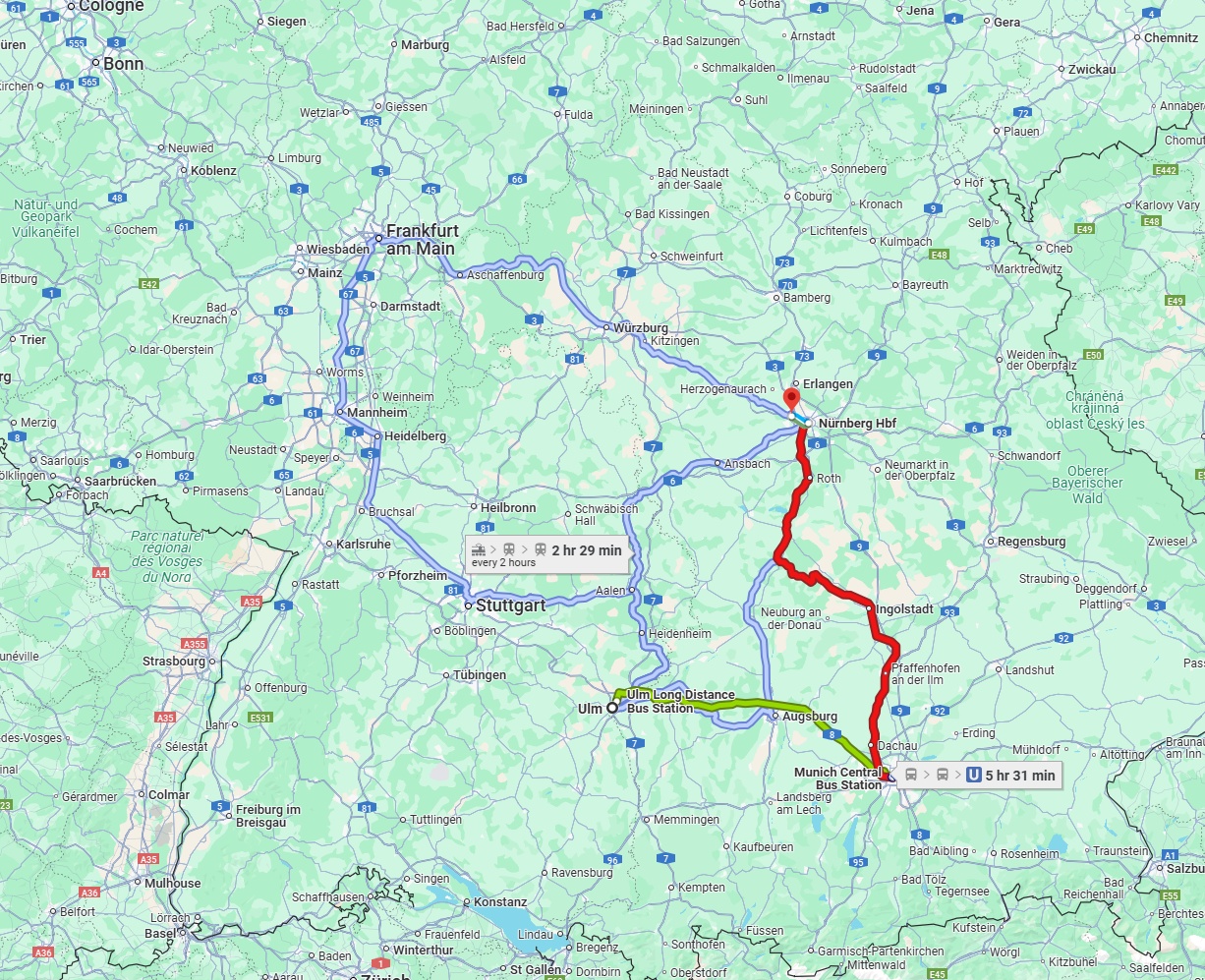 Anreise von Ulm Zu Fürth Über 