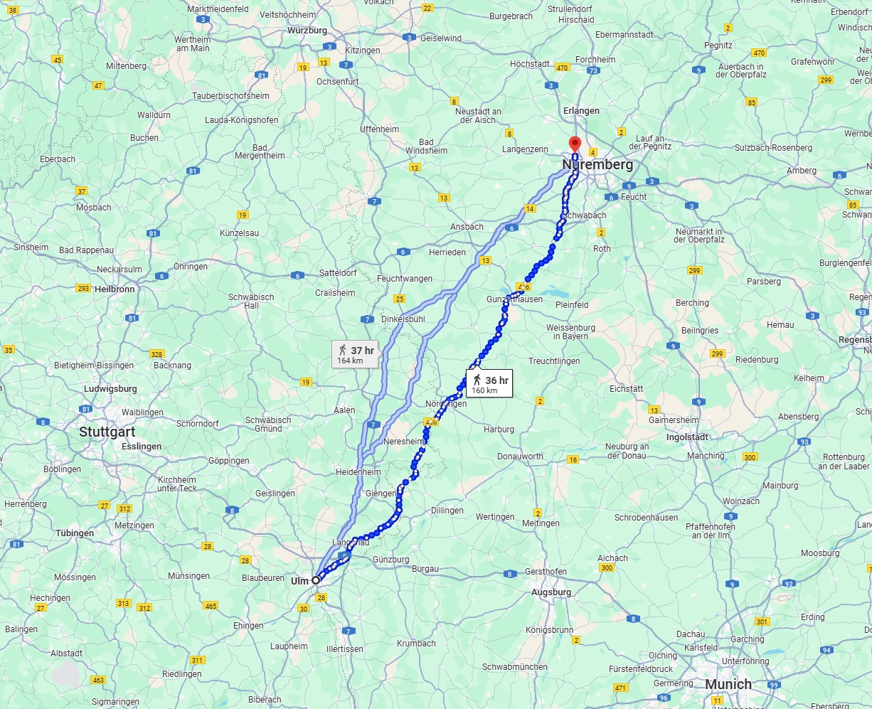 Anreise von Ulm Zu Fürth Über 