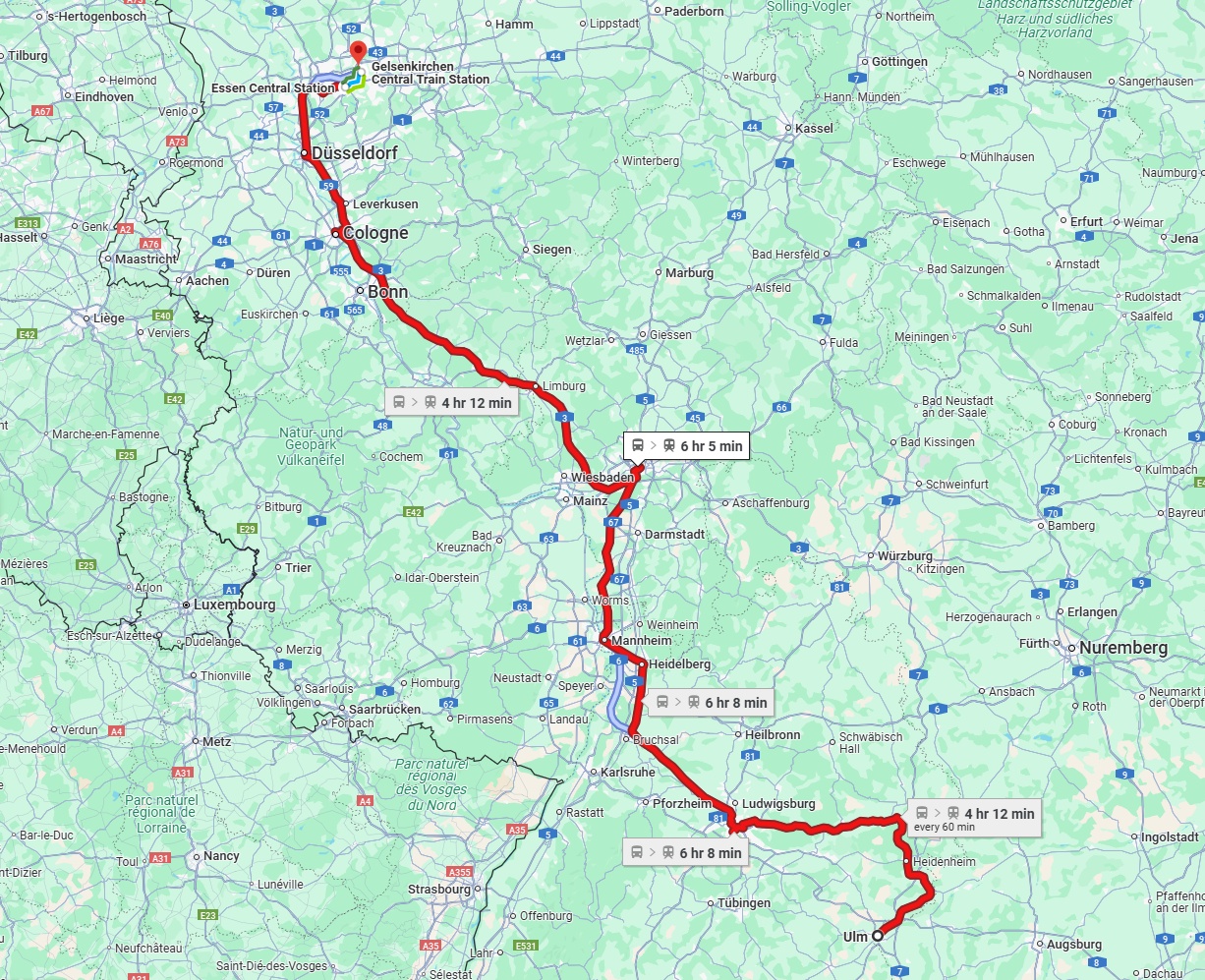 Anreise von Ulm Zu Gelsenkirchen Über 