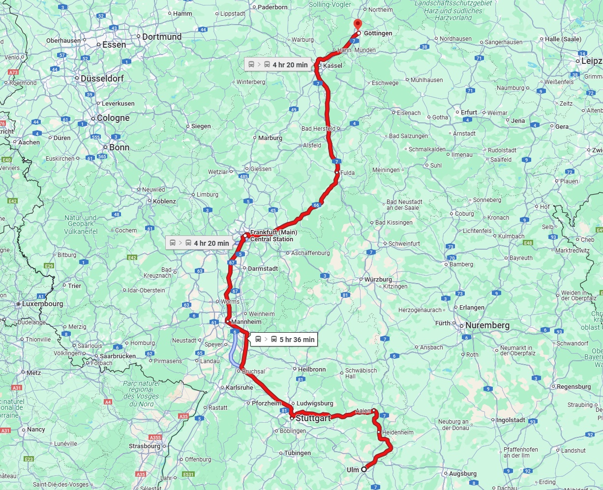 Anreise von Ulm Zu Göttingen Über 