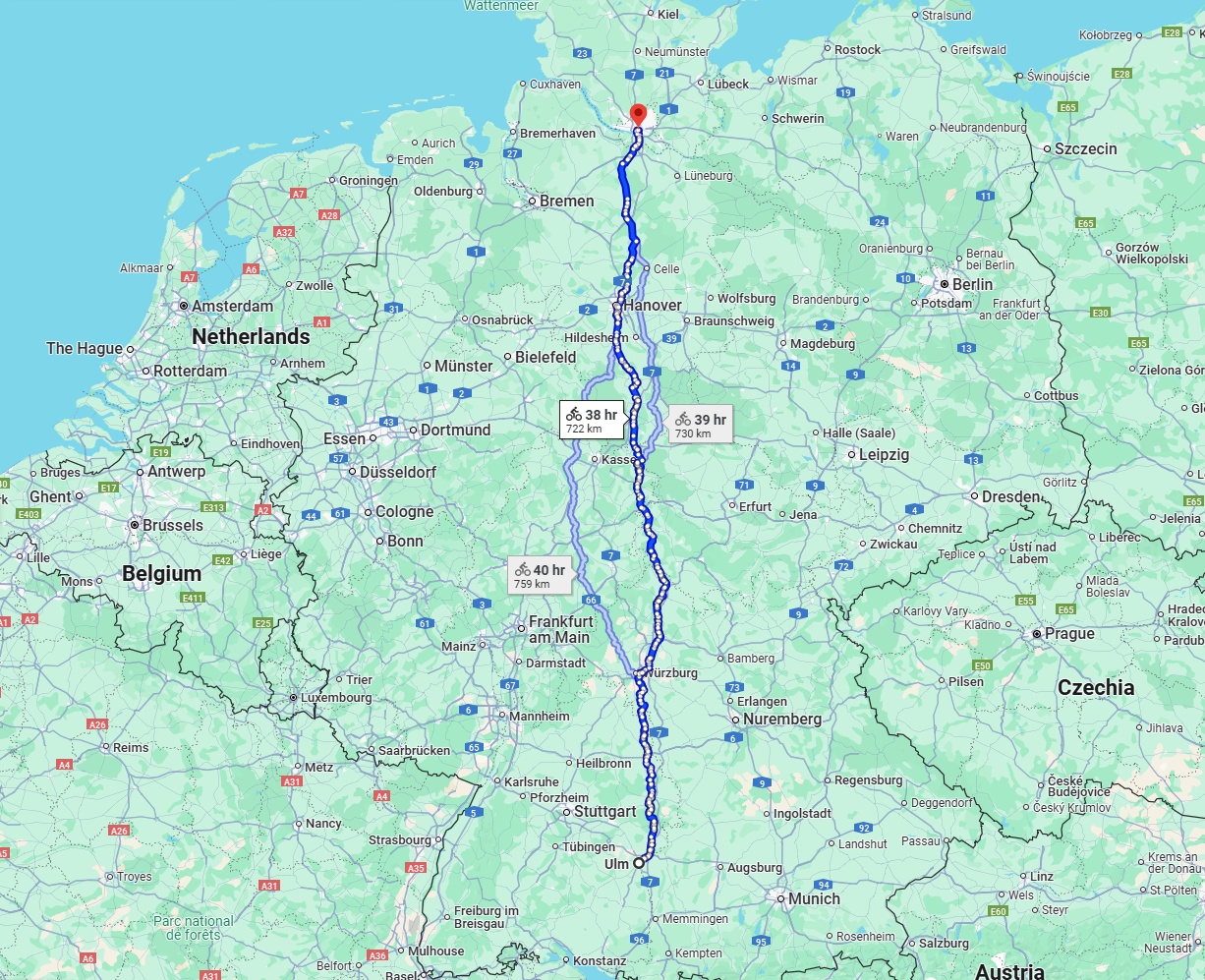 Anreise von Ulm Zu Hamburg Über 