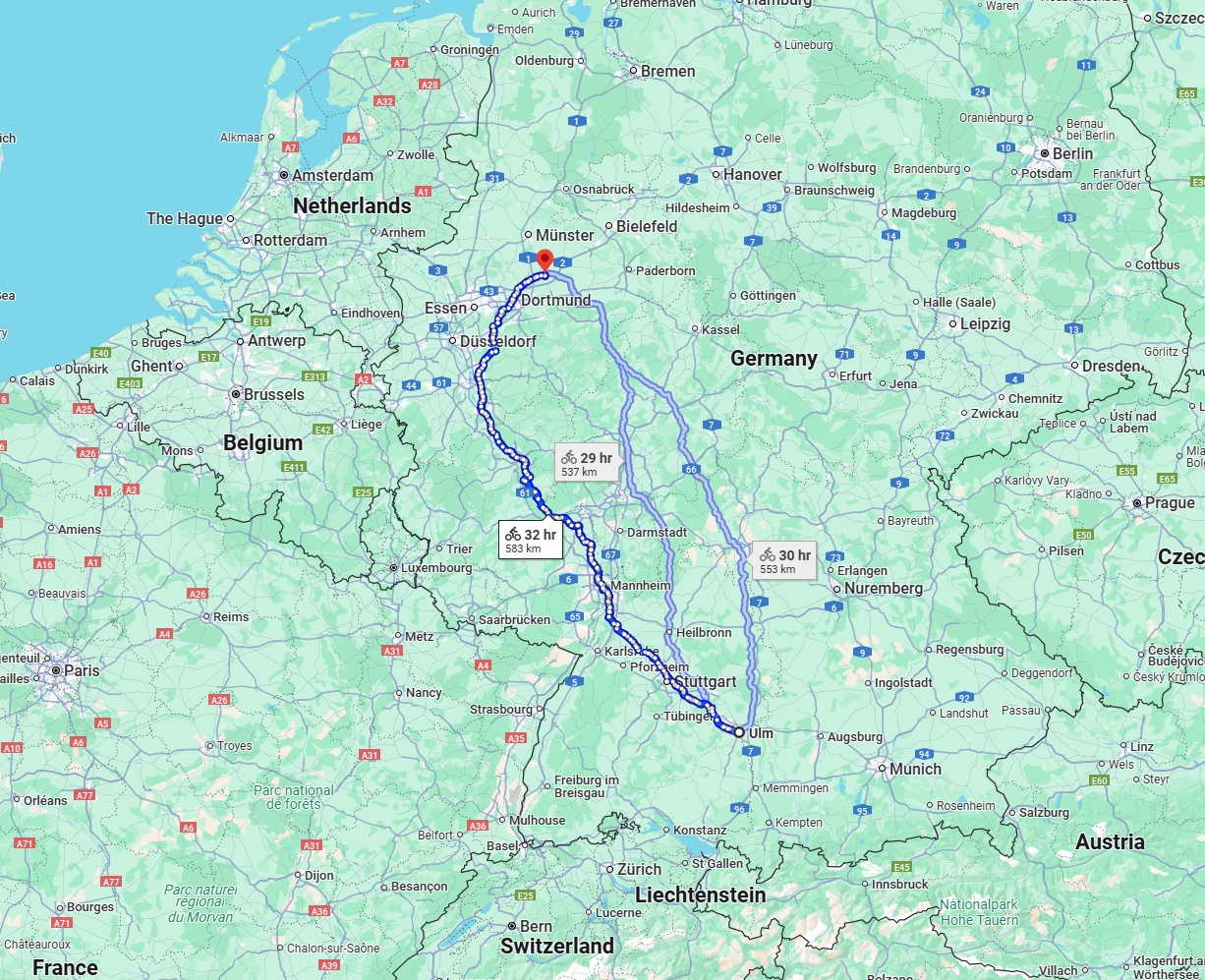 Anreise von Ulm Zu Hamm Über 