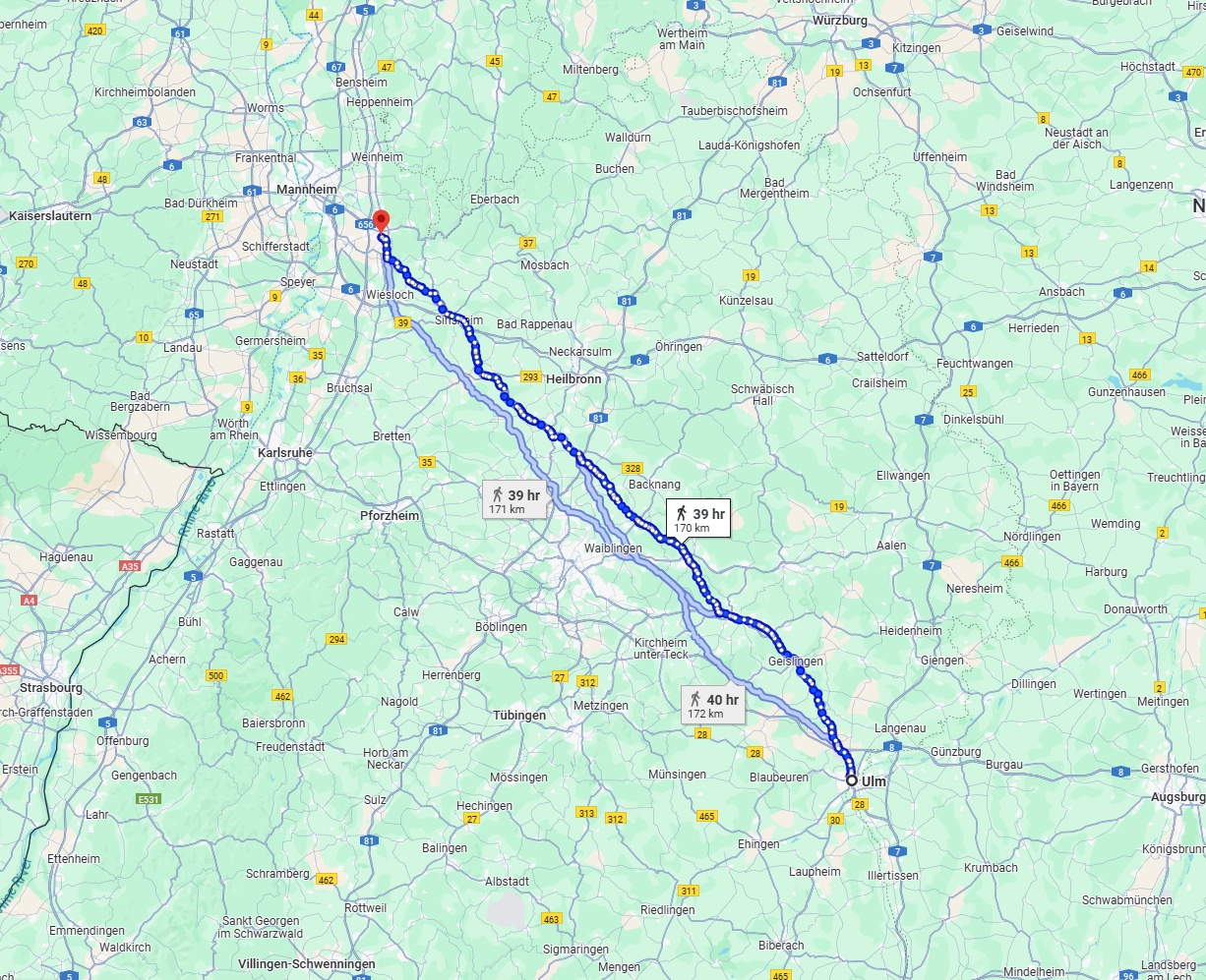 Anreise von Ulm Zu Heidelberg Über 
