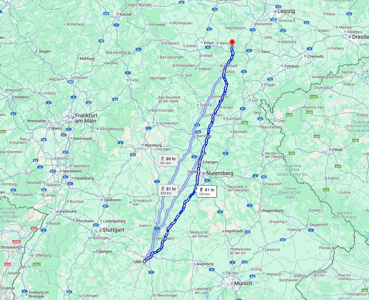 Anreise von Ulm Zu Jena Über 