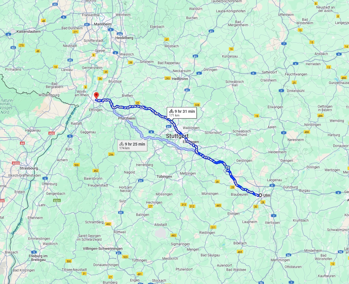 Anreise von Ulm Zu Karlsruhe Über 