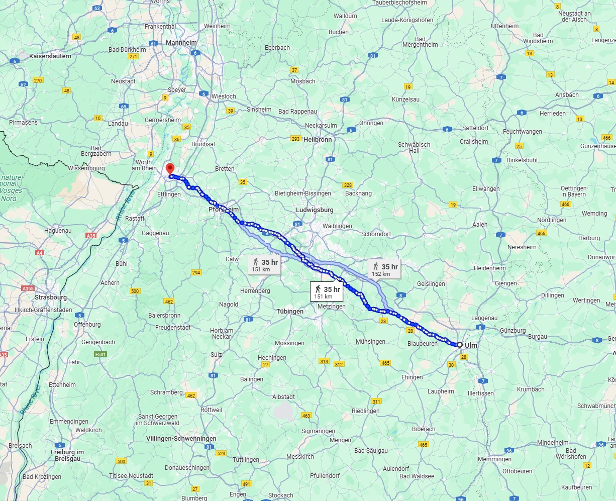 Anreise von Ulm Zu Karlsruhe Über 