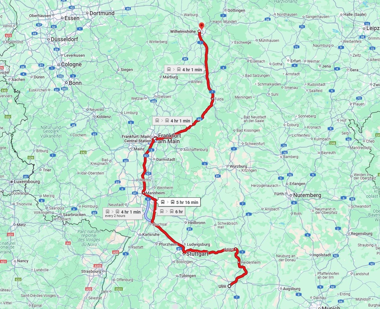 Anreise von Ulm Zu Kassel Über 