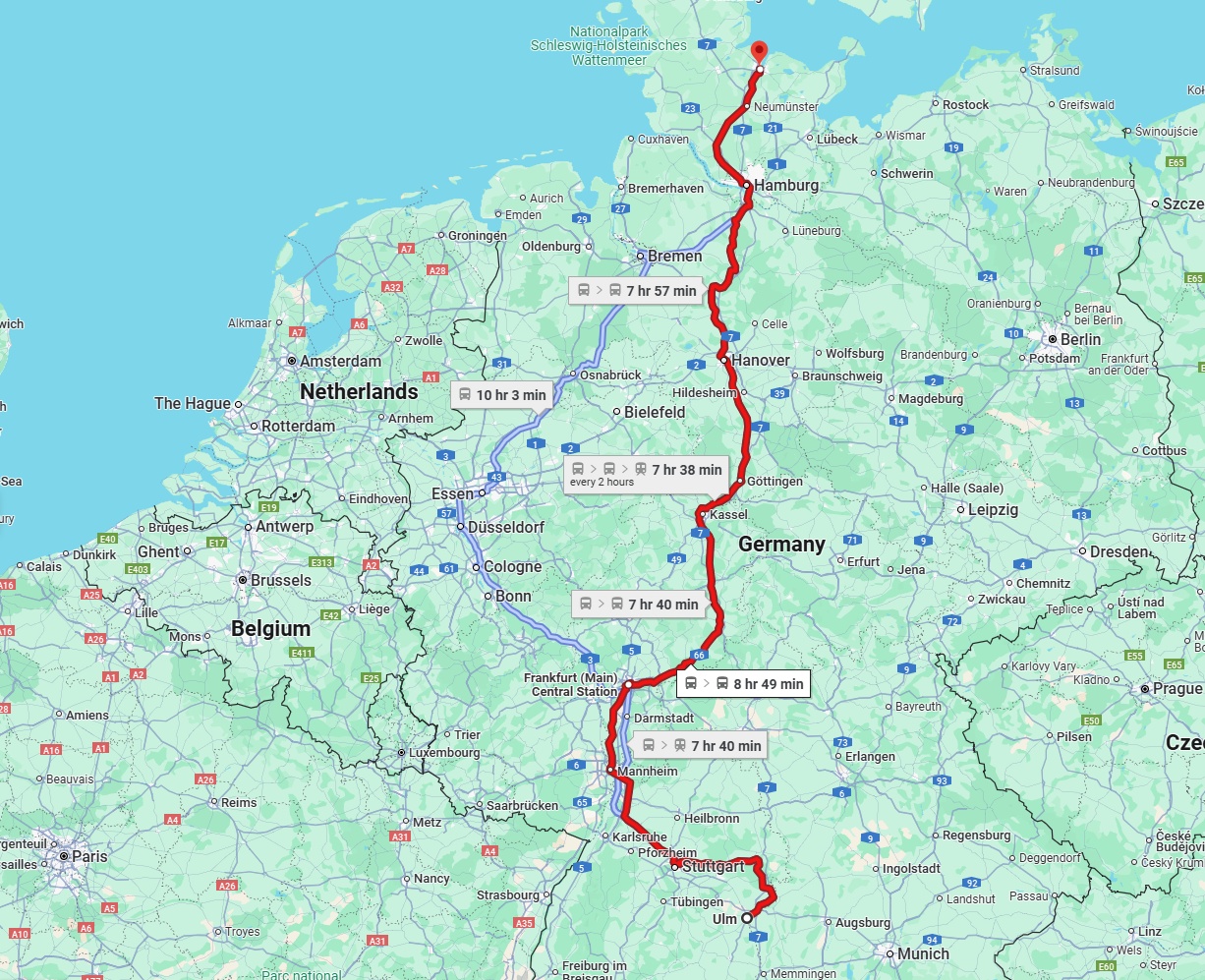 Anreise von Ulm Zu Kiel Über 