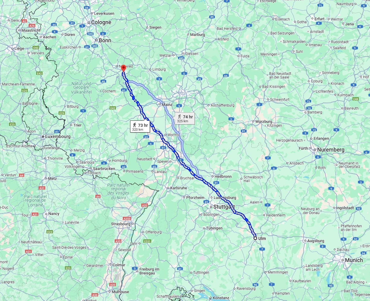 Anreise von Ulm Zu Koblenz Über 