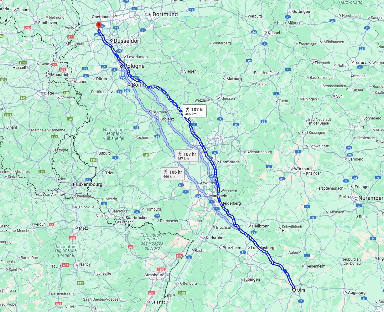 Anreise von Ulm Zu Krefeld Über 