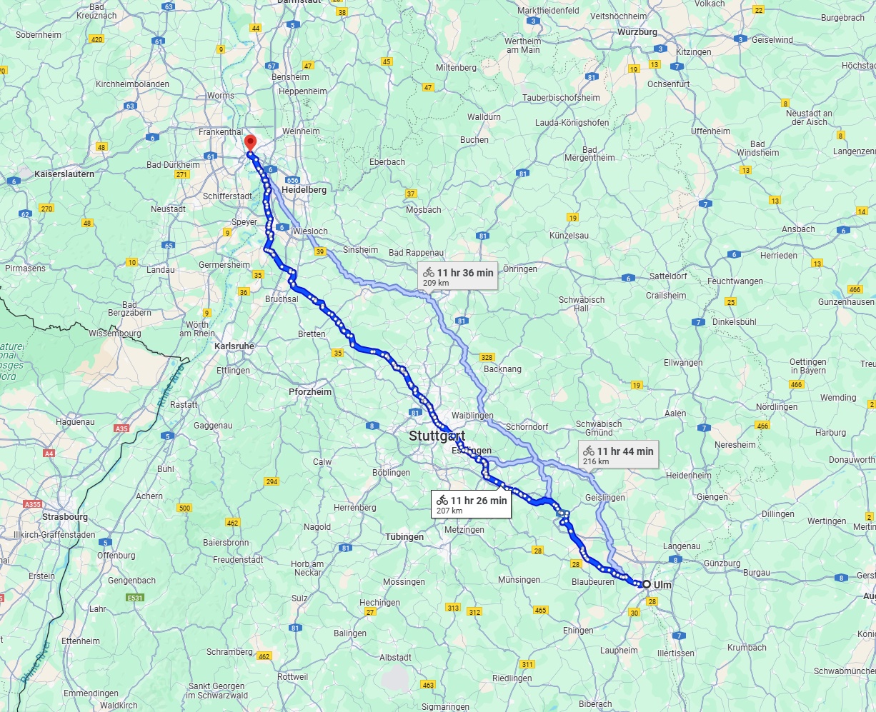 Anreise von Ulm Zu Mannheim Über 