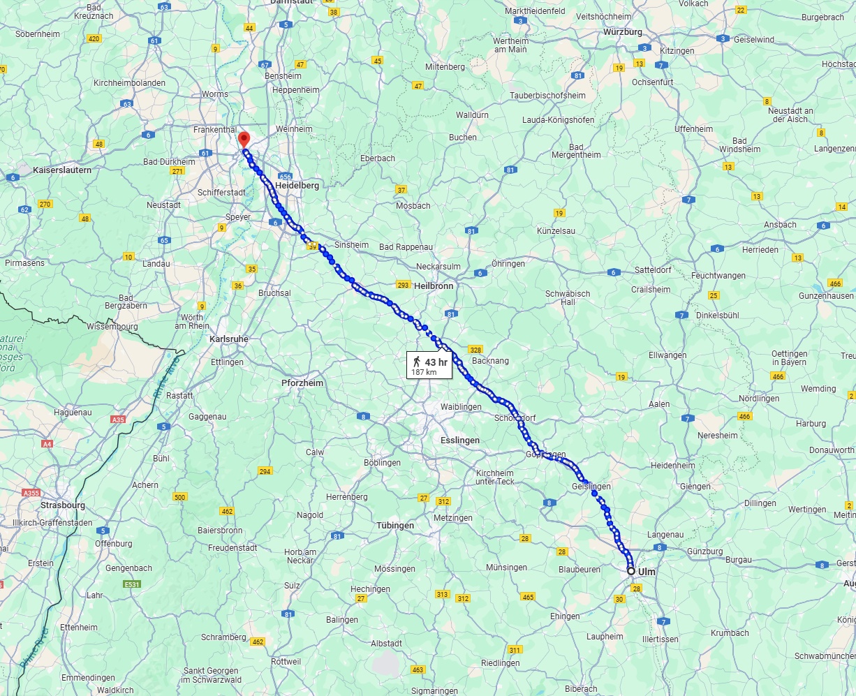 Anreise von Ulm Zu Mannheim Über 