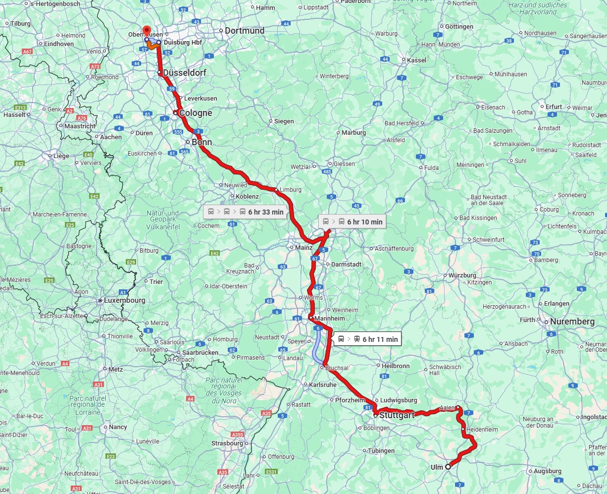 Anreise von Ulm Zu Moers Über 