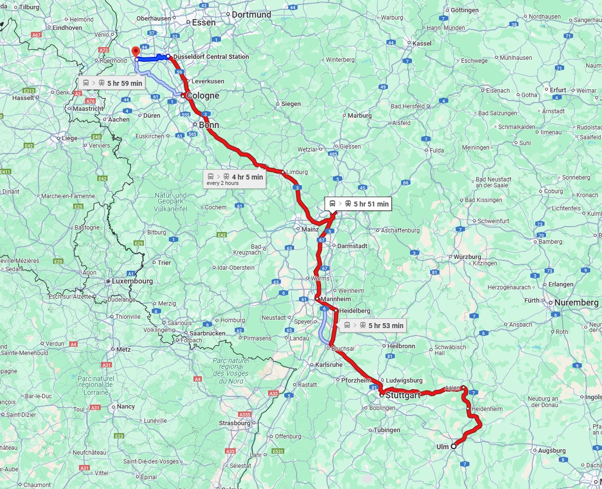 Anreise von Ulm Zu Mönchengladbach Über 