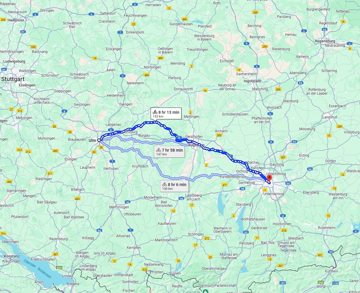 Anreise von Ulm Zu München Über 
