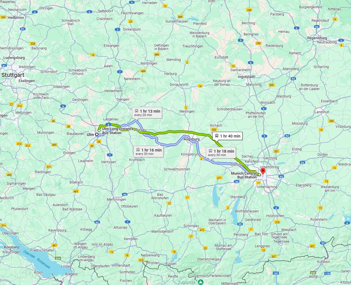 Anreise von Ulm Zu München Über 