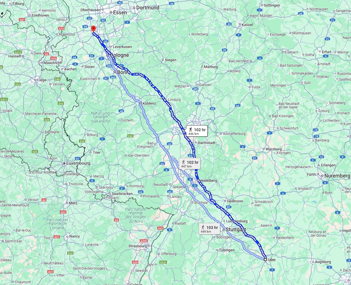 Anreise von Ulm Zu Neuss Über 
