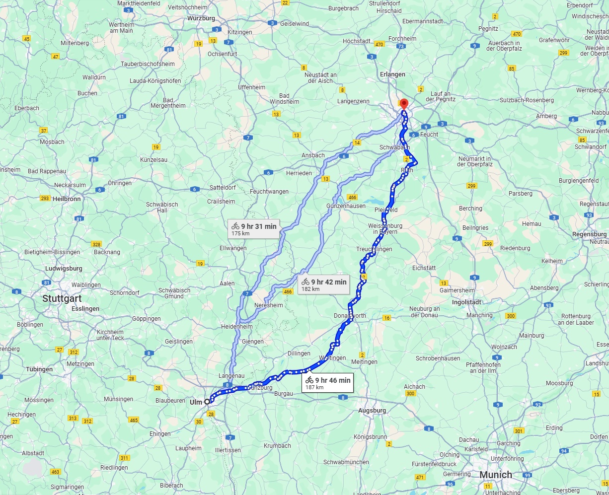 Anreise von Ulm Zu Nürnberg Über 