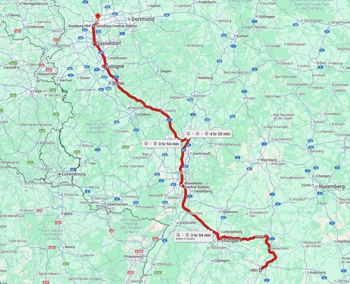 Anreise von Ulm Zu Oberhausen Über 