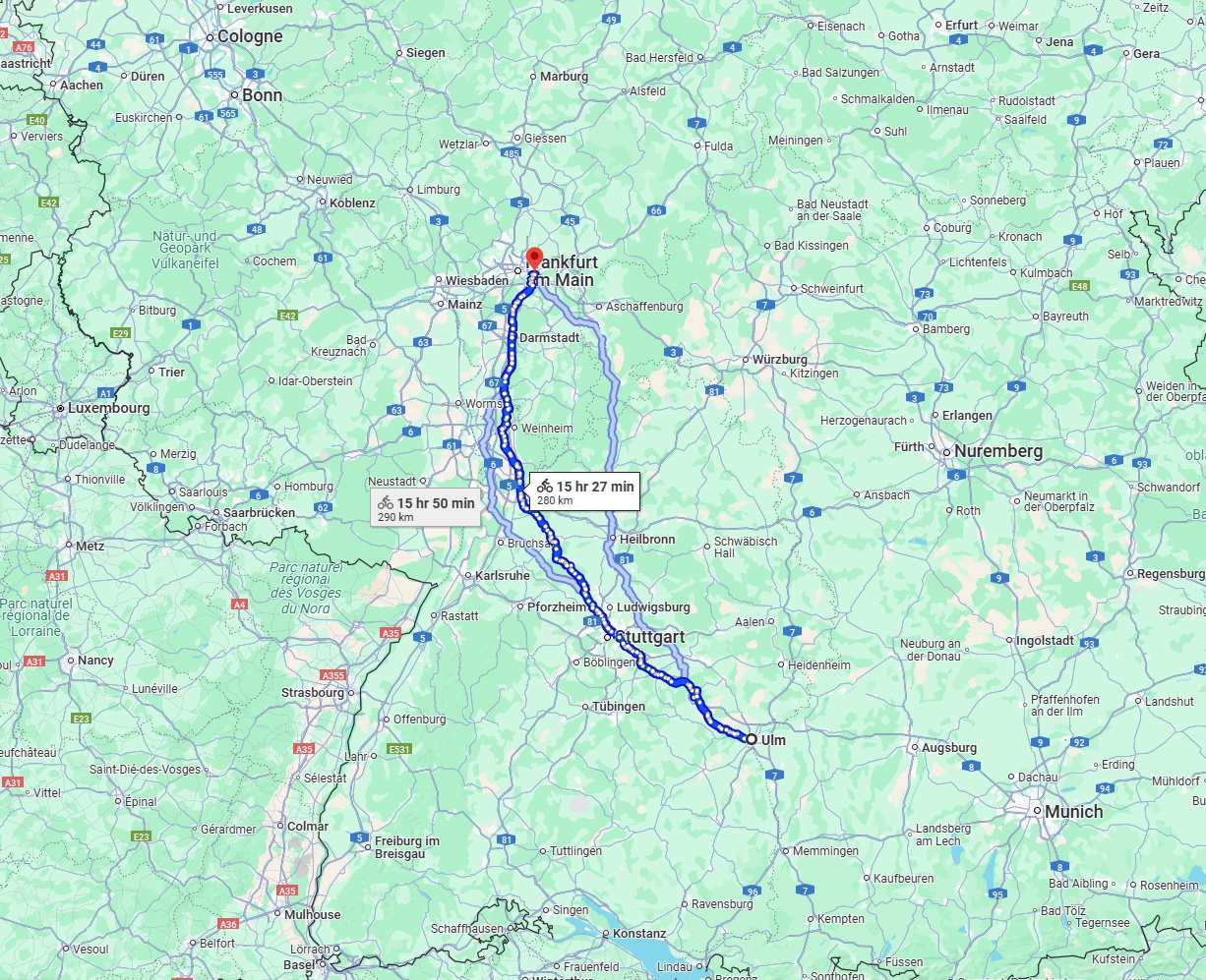 Anreise von Ulm Zu Offenbach am Main Über 