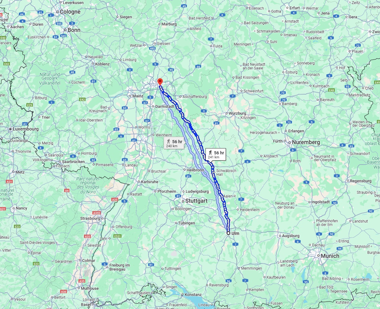 Anreise von Ulm Zu Offenbach am Main Über 