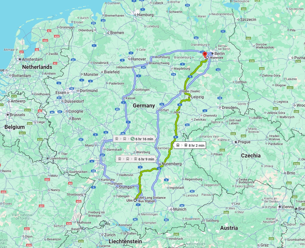 Anreise von Ulm Zu Potsdam Über 