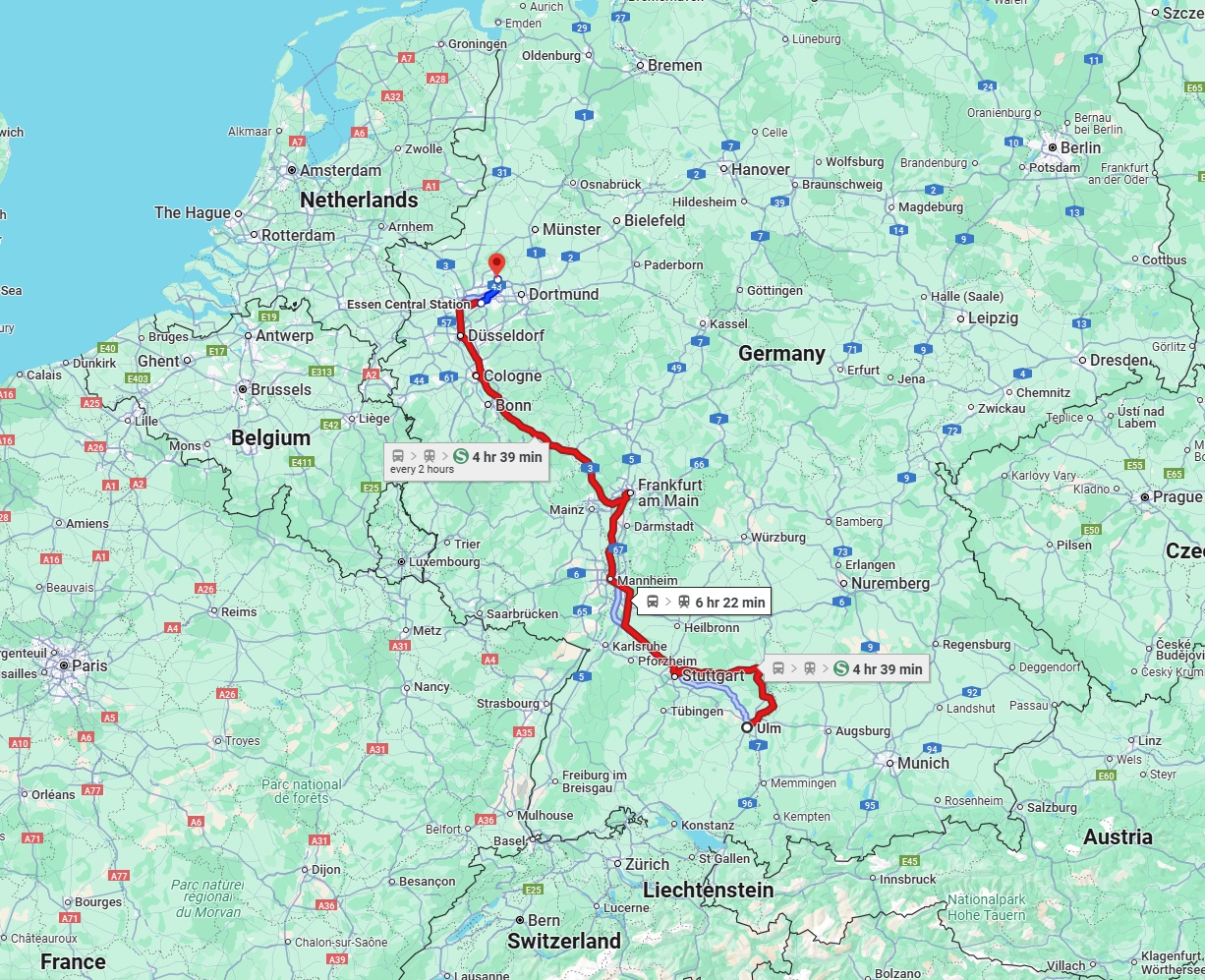 Anreise von Ulm Zu Recklinghausen Über 