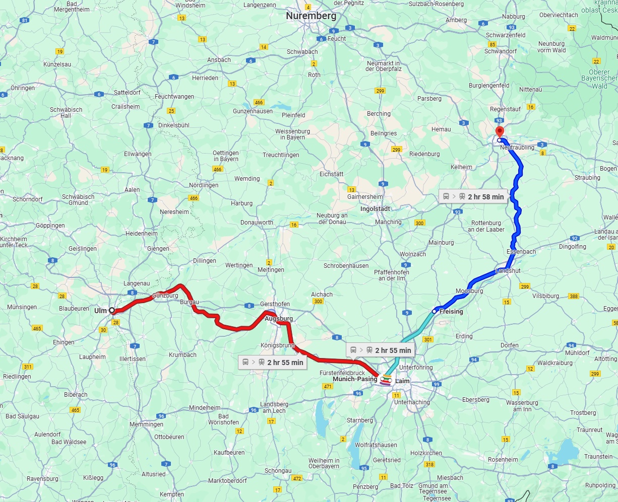 Anreise von Ulm Zu Regensburg Über 