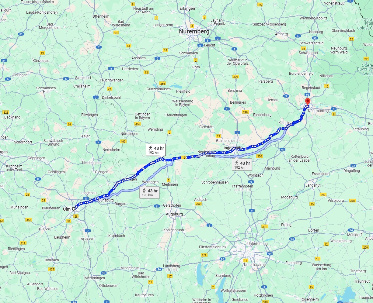 Anreise von Ulm Zu Regensburg Über 