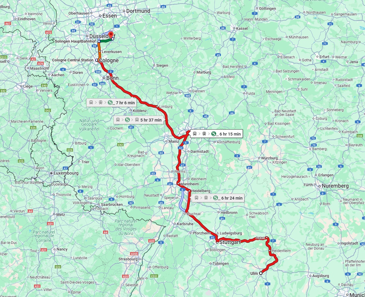 Anreise von Ulm Zu Remscheid Über 
