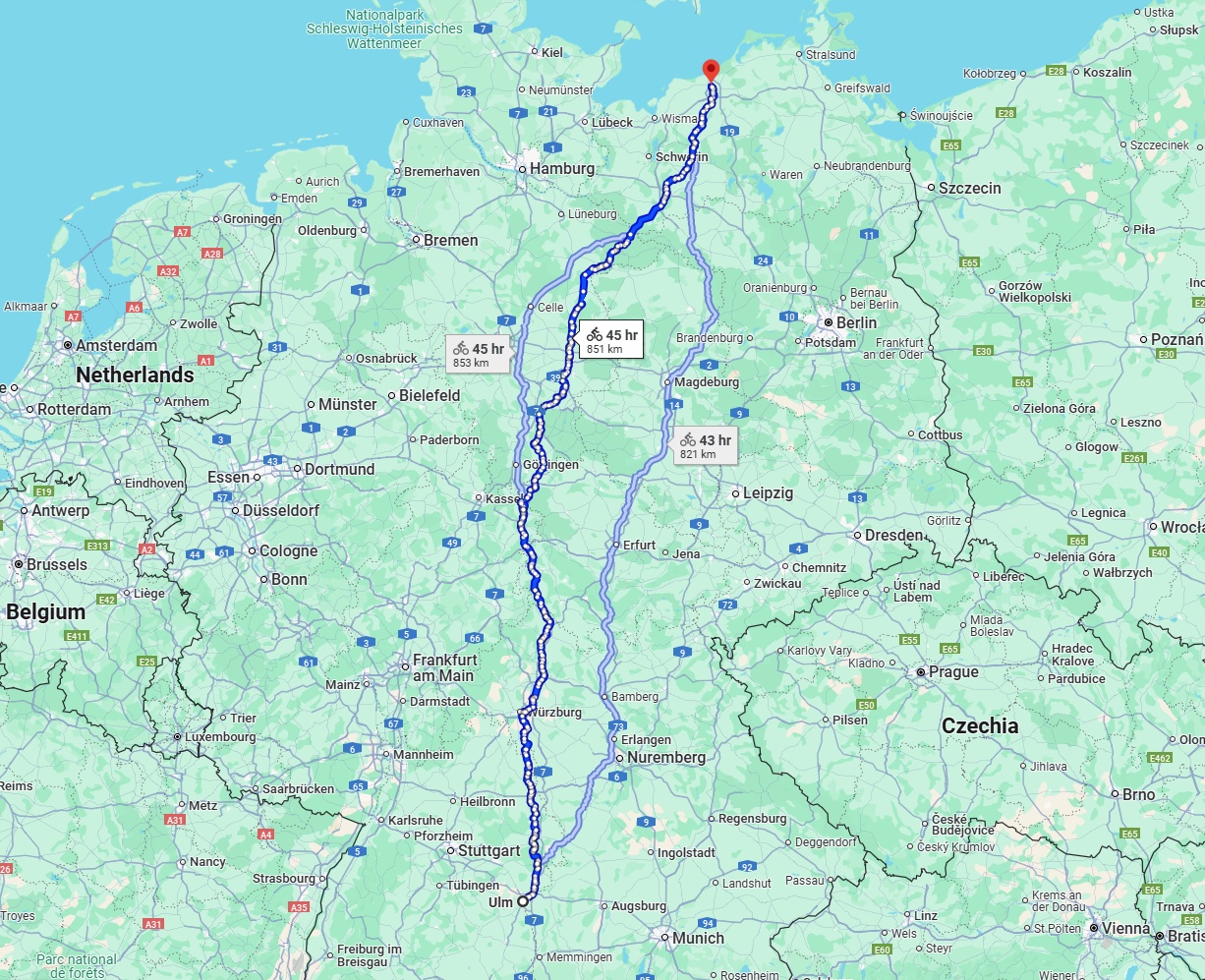 Anreise von Ulm Zu Rostock Über 
