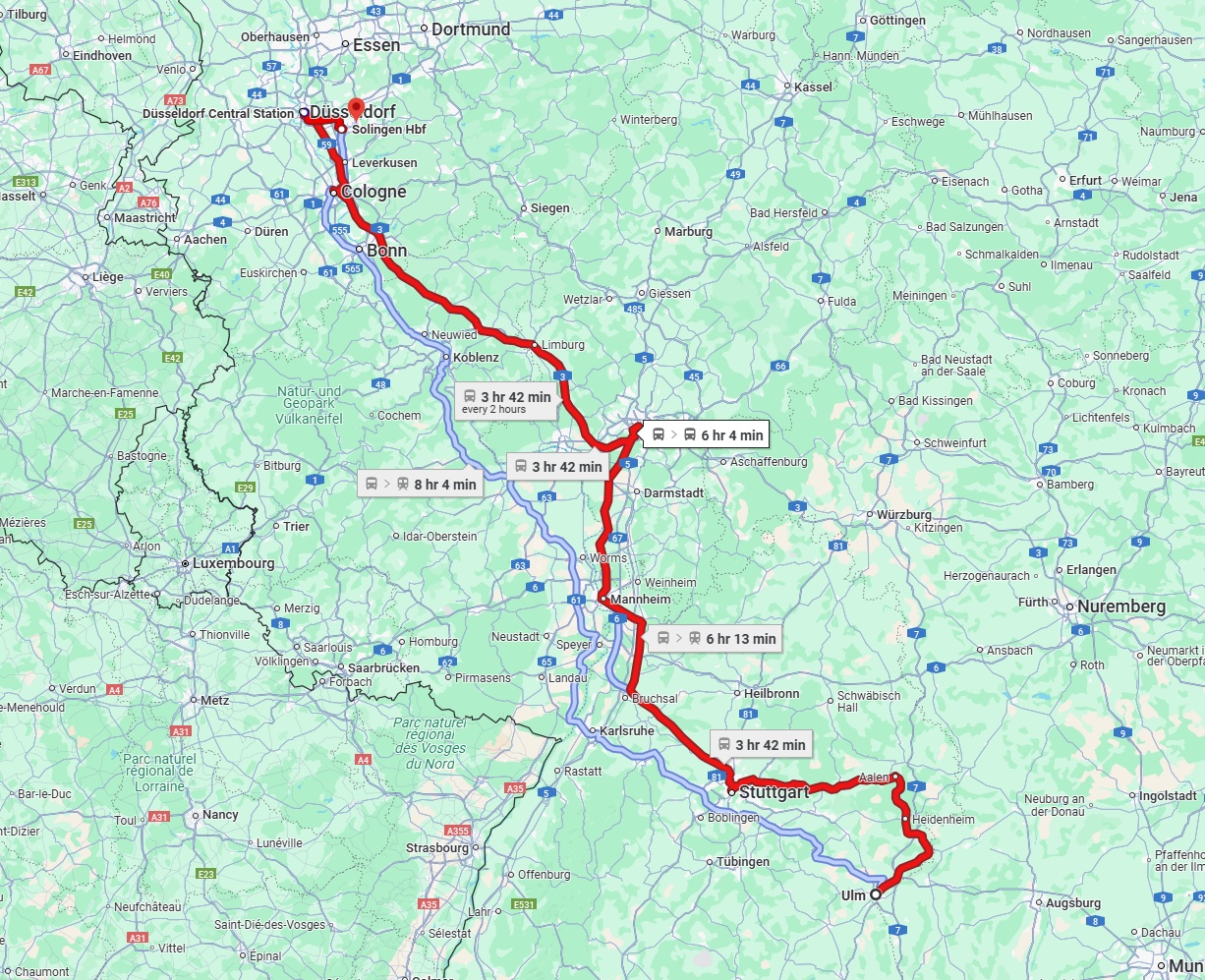 Anreise von Ulm Zu Solingen Über 