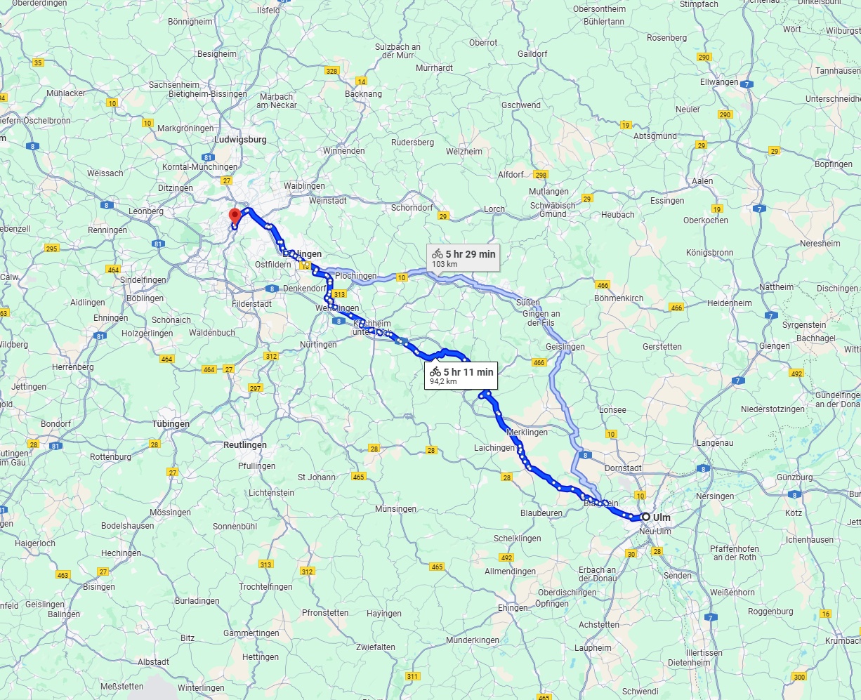 Anreise von Ulm Zu Stuttgart Über 