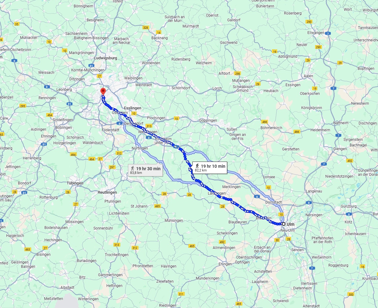 Anreise von Ulm Zu Stuttgart Über 