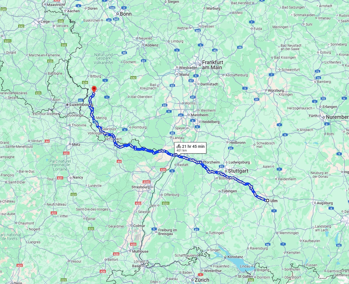 Anreise von Ulm Zu Trier Über 