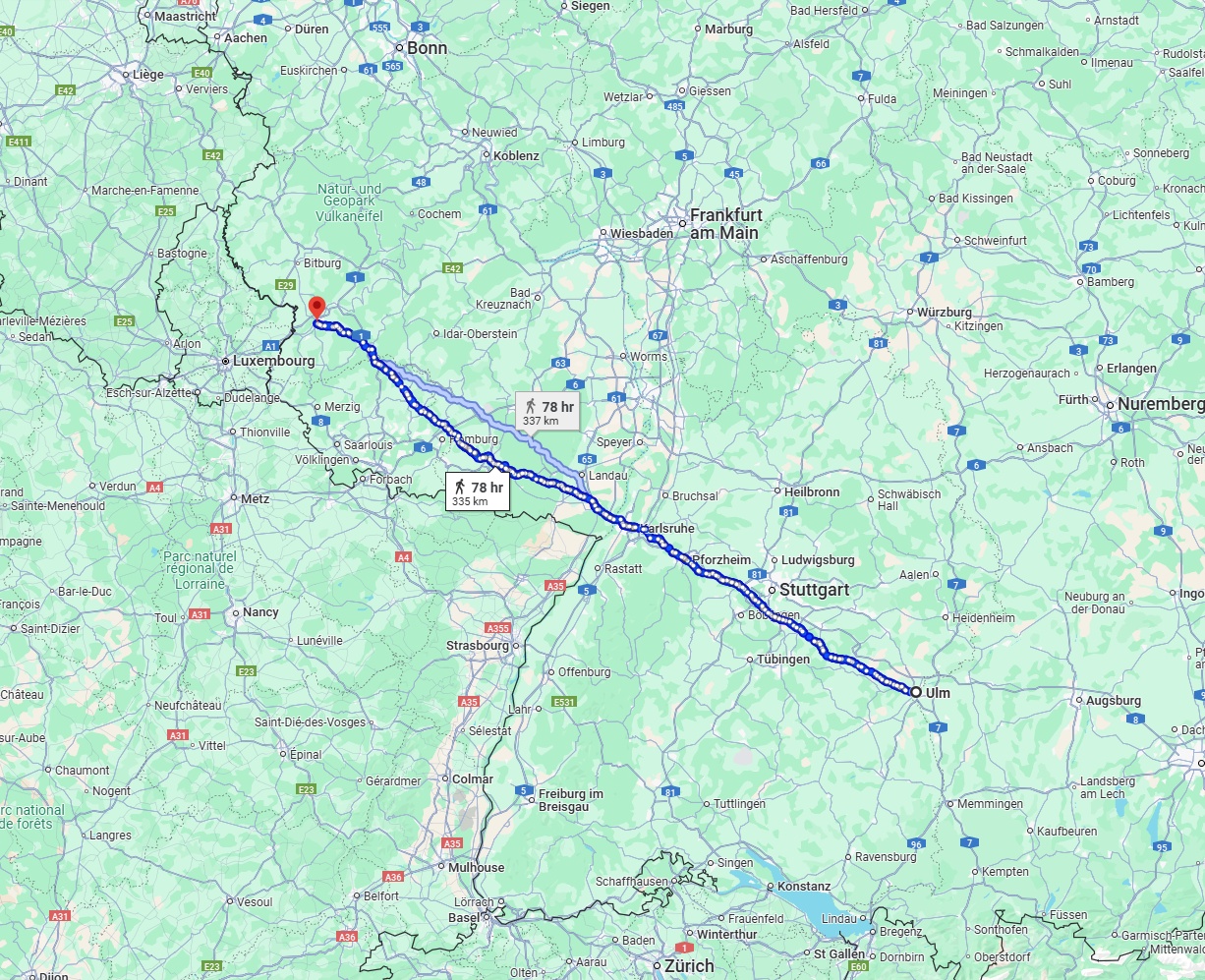 Anreise von Ulm Zu Trier Über 