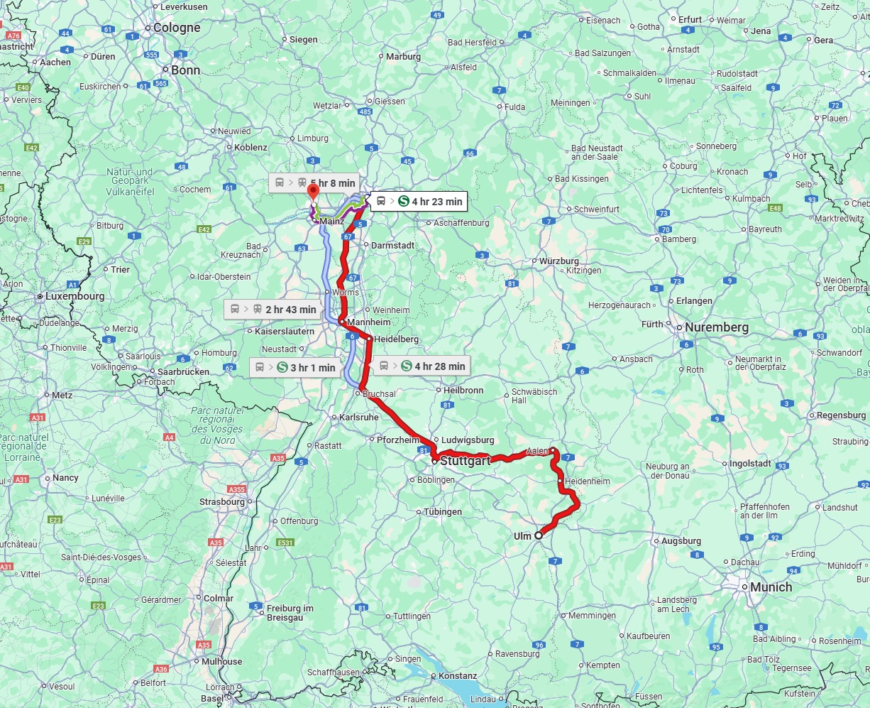 Anreise von Ulm Zu Wiesbaden Über 