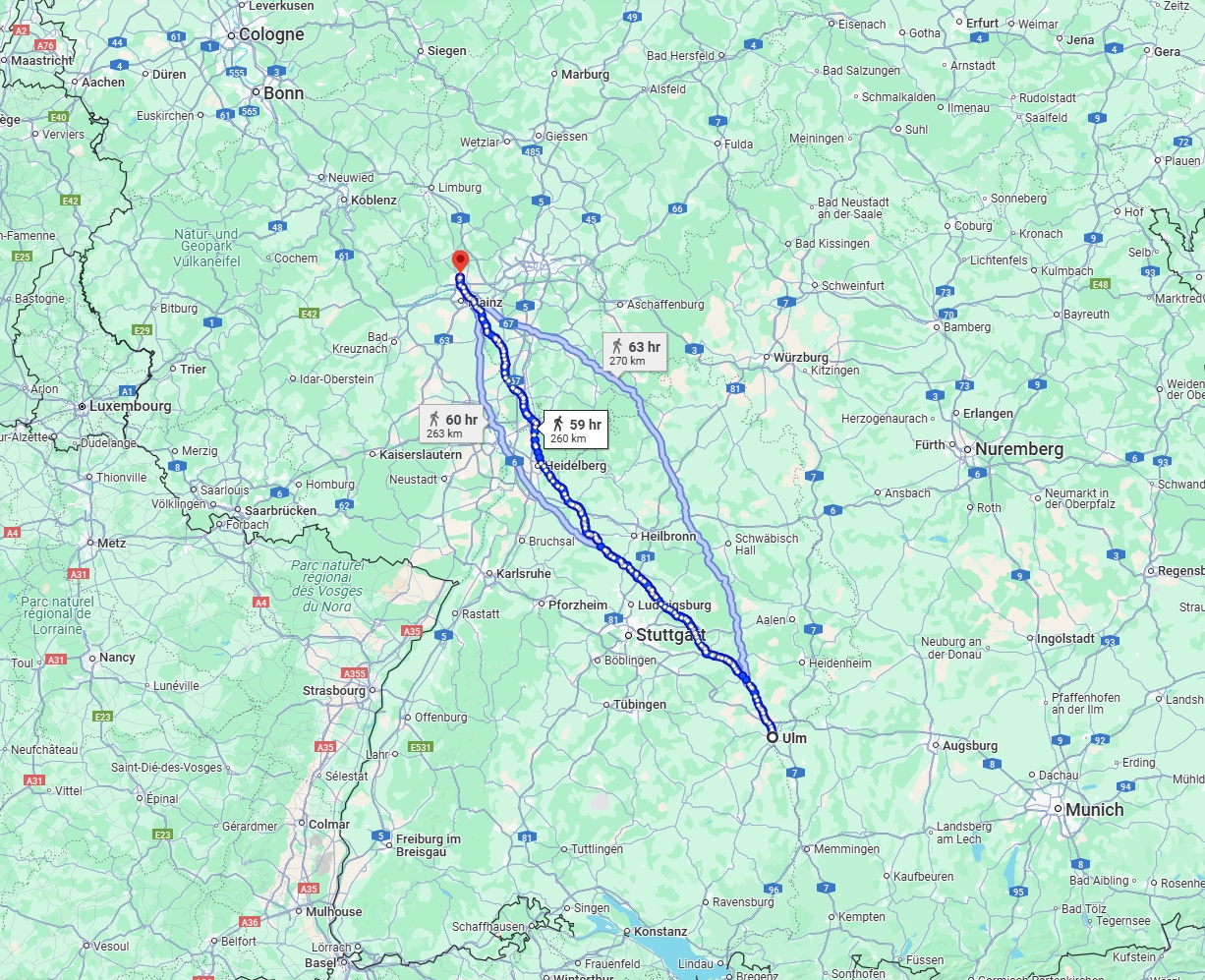 Anreise von Ulm Zu Wiesbaden Über 