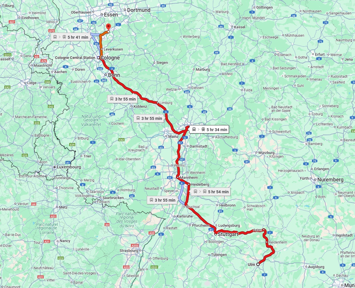 Anreise von Ulm Zu Wuppertal Über 