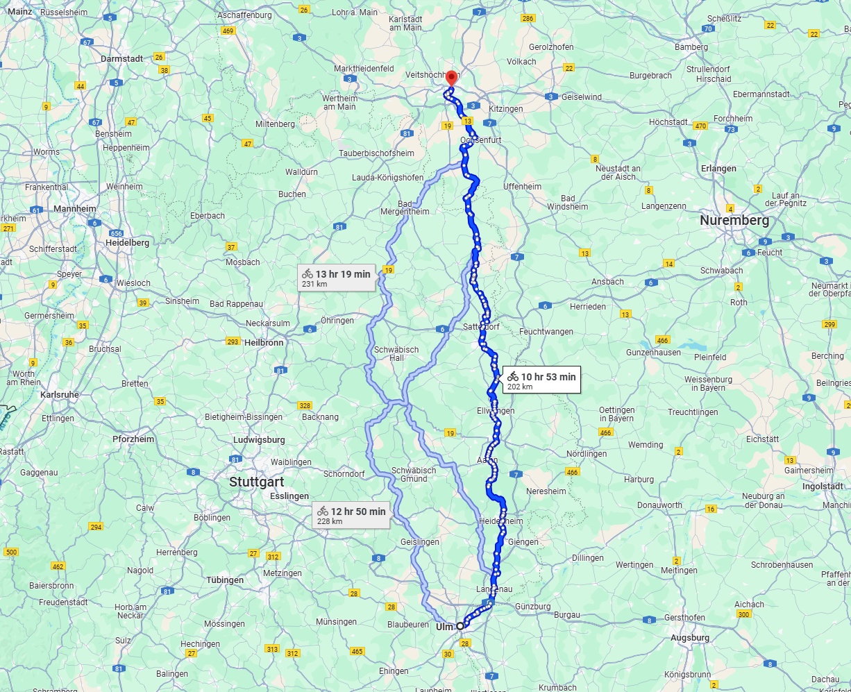 Anreise von Ulm Zu Würzburg Über 