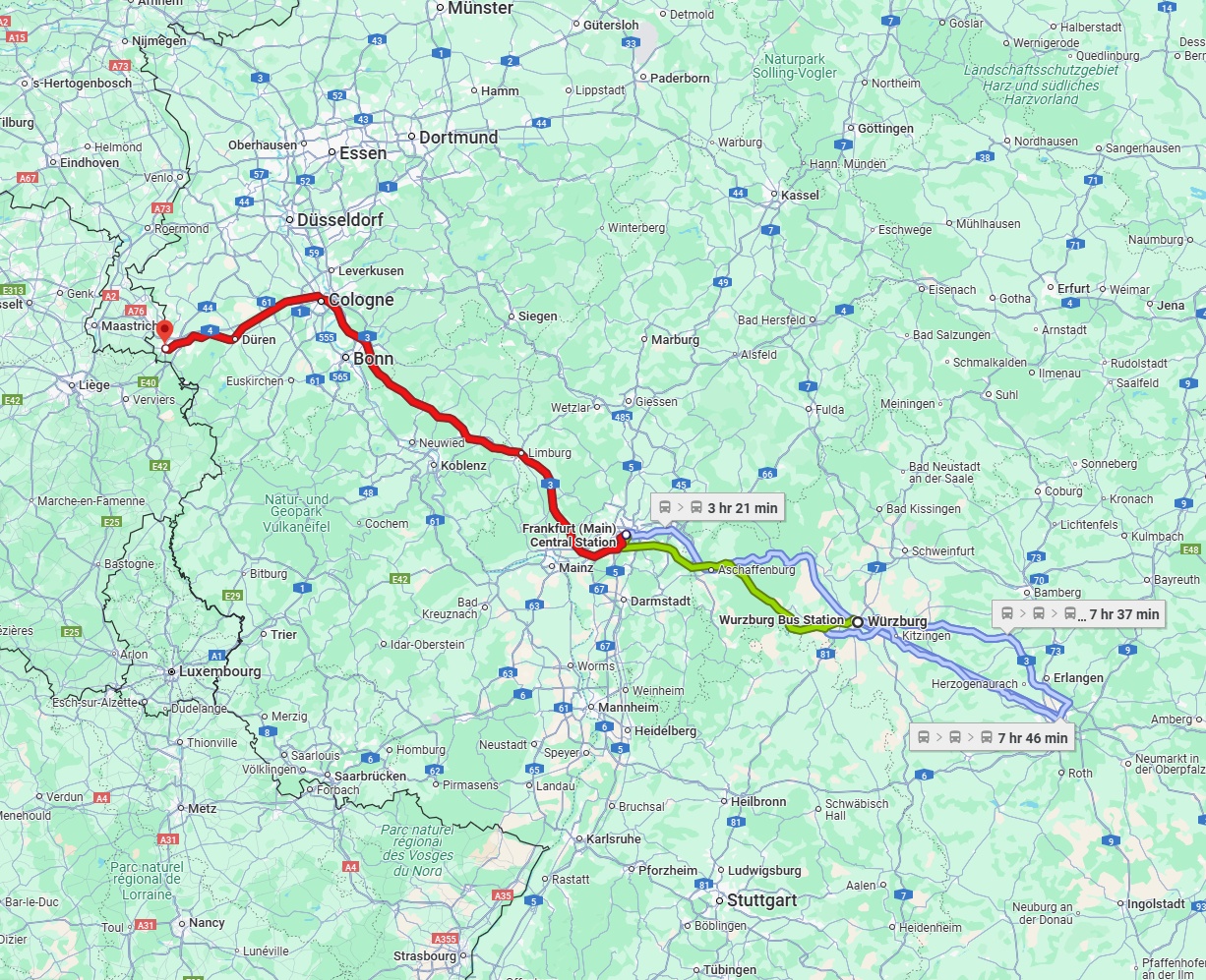Anreise von Würzburg Zu Aachen Über 