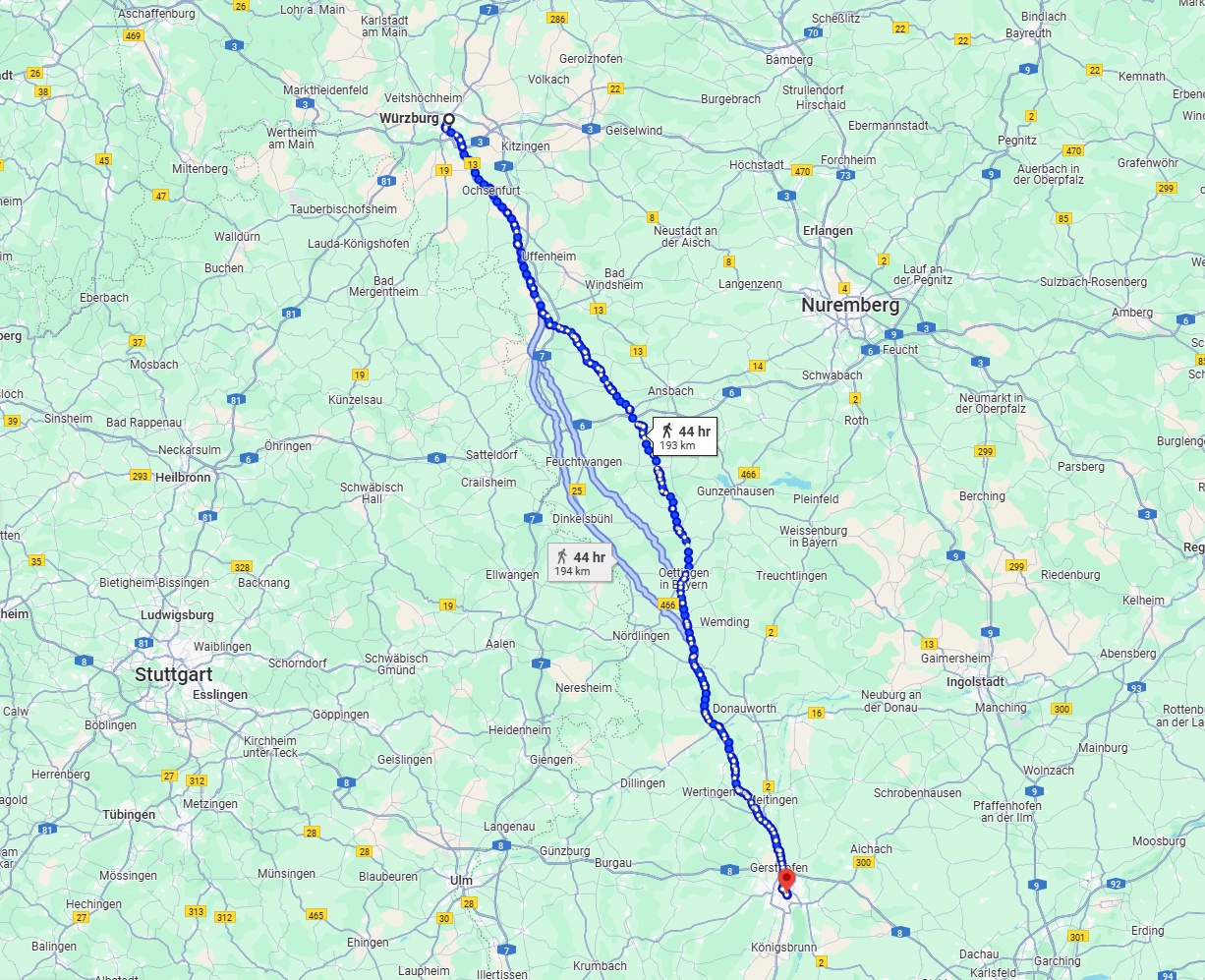 Anreise von Würzburg Zu Augsburg Über 