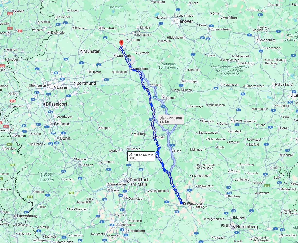 Anreise von Würzburg Zu Bielefeld Über 