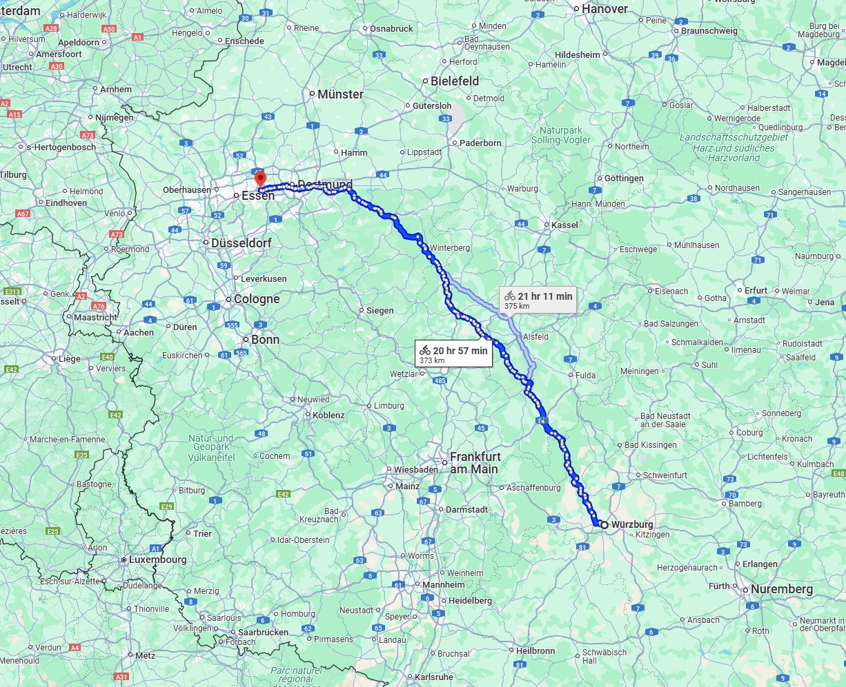 Anreise von Würzburg Zu Bochum Über 