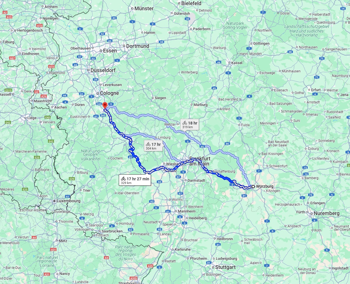 Anreise von Würzburg Zu Bonn Über 