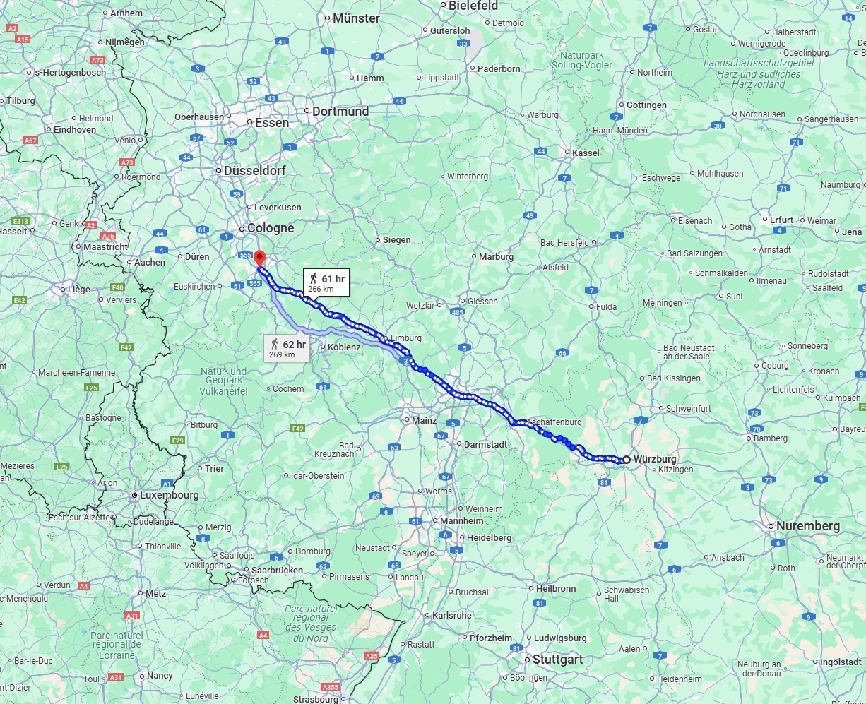Anreise von Würzburg Zu Bonn Über 