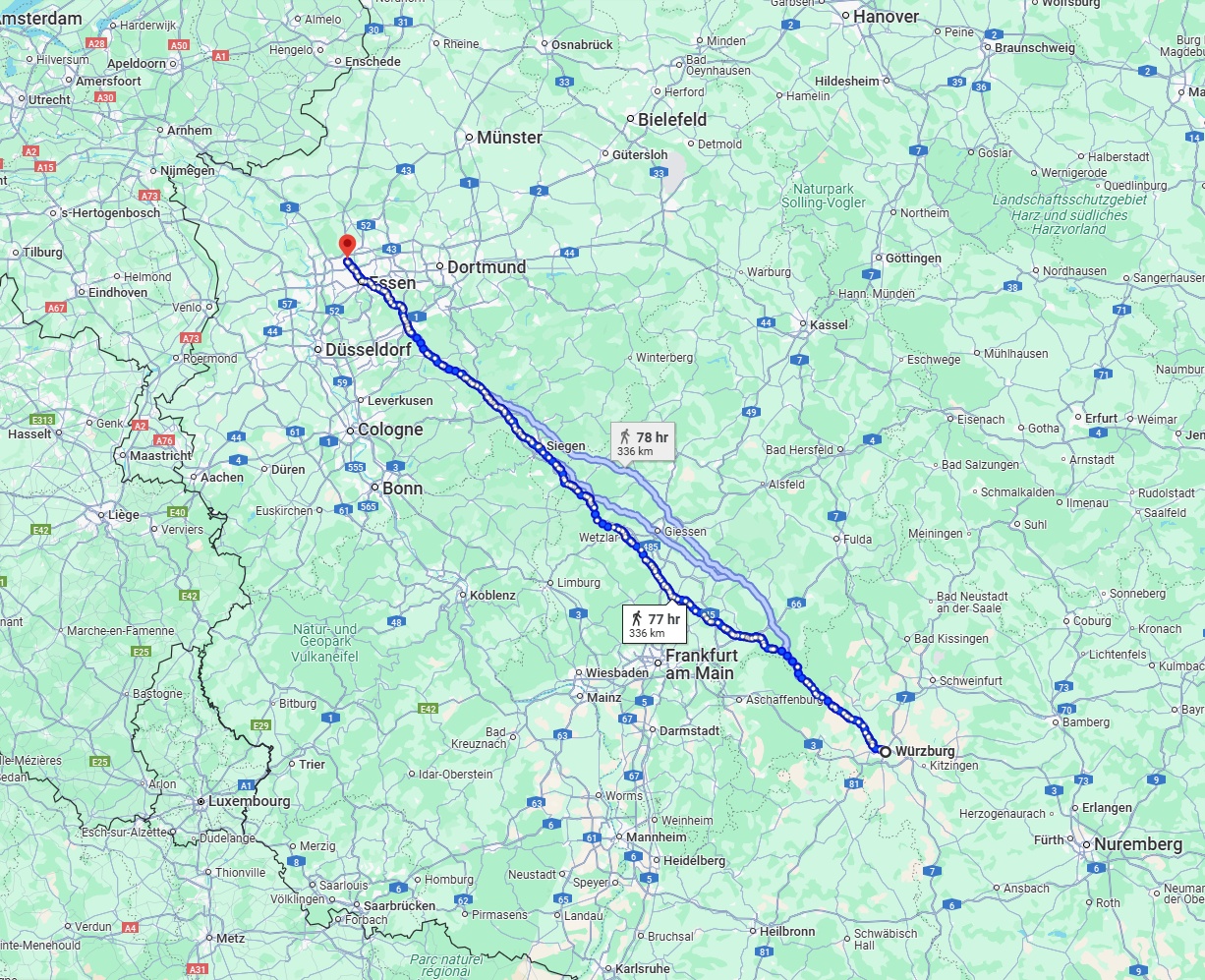 Anreise von Würzburg Zu Bottrop Über 