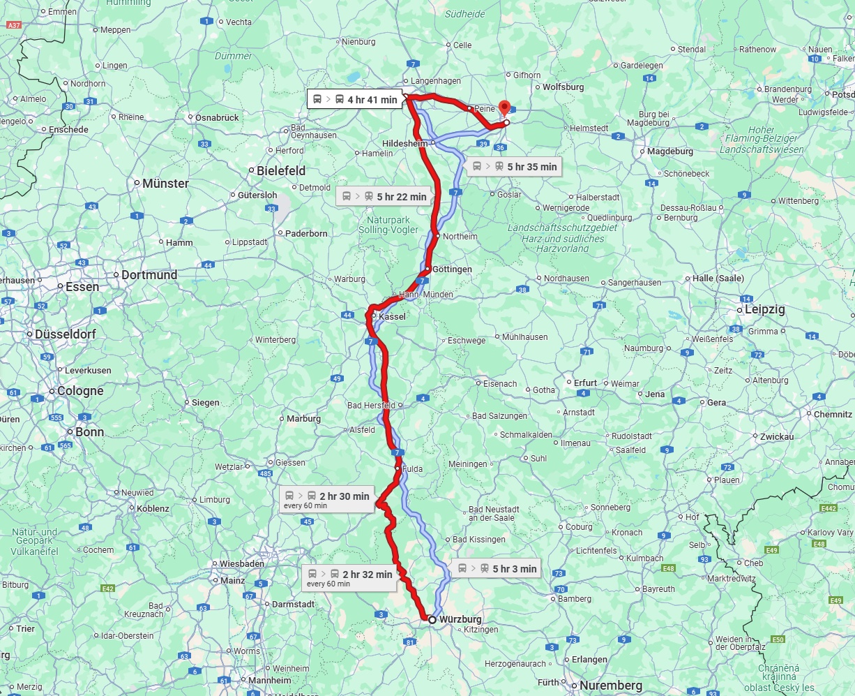 Anreise von Würzburg Zu Braunschweig Über 