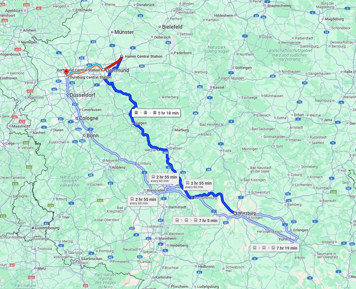 Anreise von Würzburg Zu Duisburg Über 